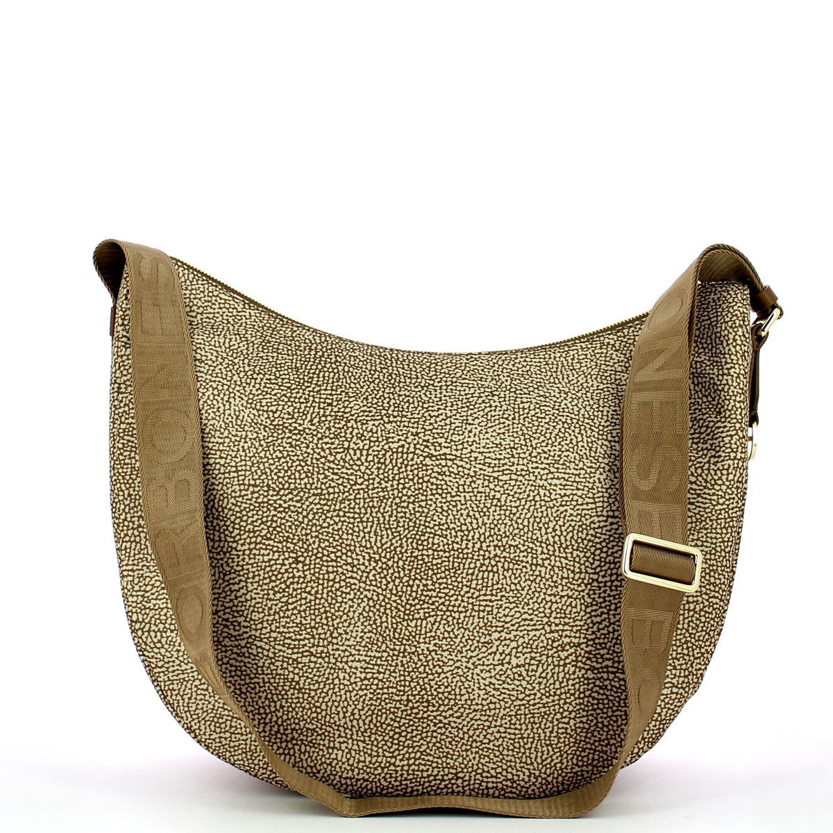 Borbonese Borsa Luna Bag Medium con taschino in Nylon Riciclato Beige Marrone - 3 Borbonese Borsa Luna Bag Medium con taschino in Nylon Riciclato Beige Marrone - 3
