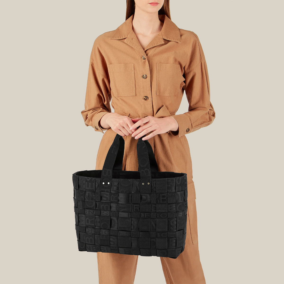 Borbonese Shopper Strapcycle Large Nero - 2