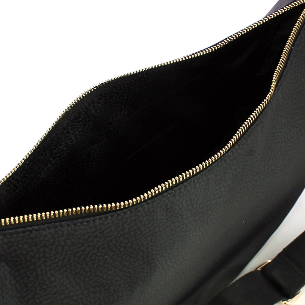 Borbonese Borsa Luna Bag Middle con taschino in Nylon Riciclato Dark Black - 4 Borbonese Borsa Luna Bag Middle con taschino in Nylon Riciclato Dark Black - 4