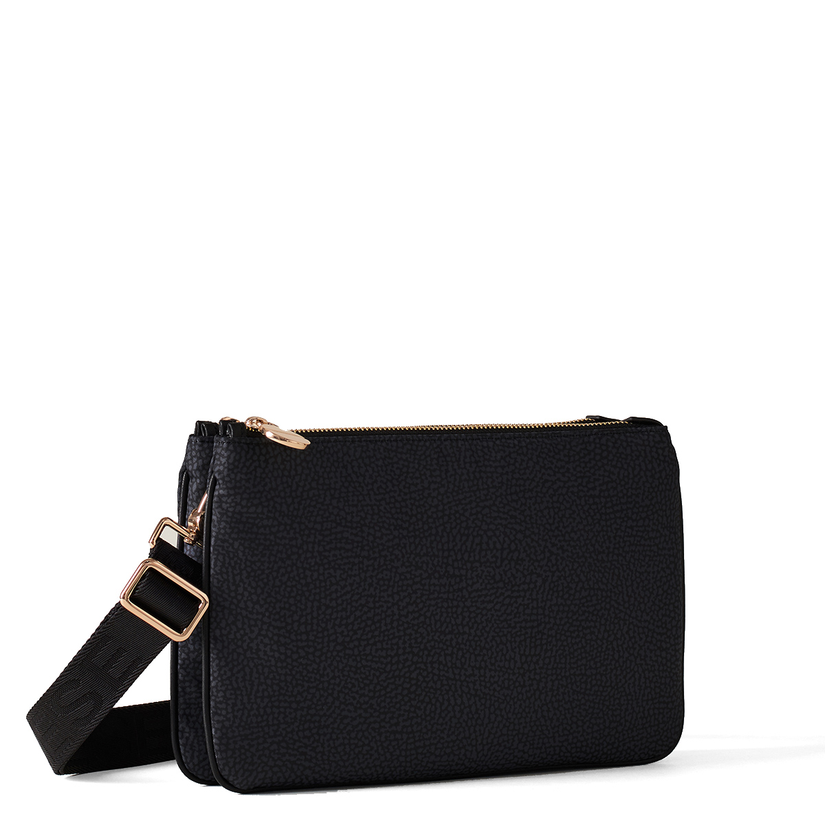 Borbonese Tracollina in Nylon Riciclato Dark Black - 2 Borbonese Tracollina in Nylon Riciclato Dark Black - 2