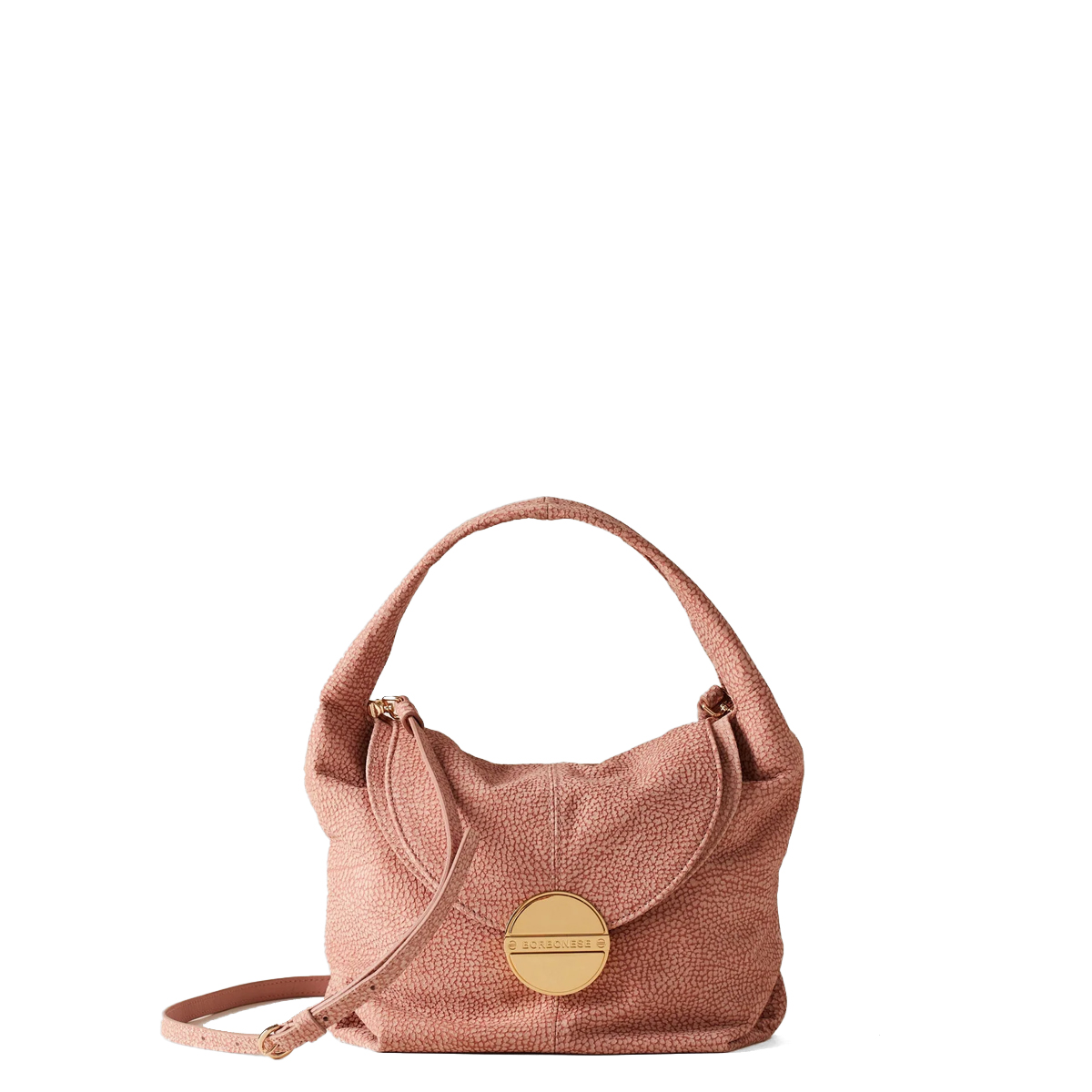 Borbonese Borsa a mano Tweet Small in camoscio Blush - 1