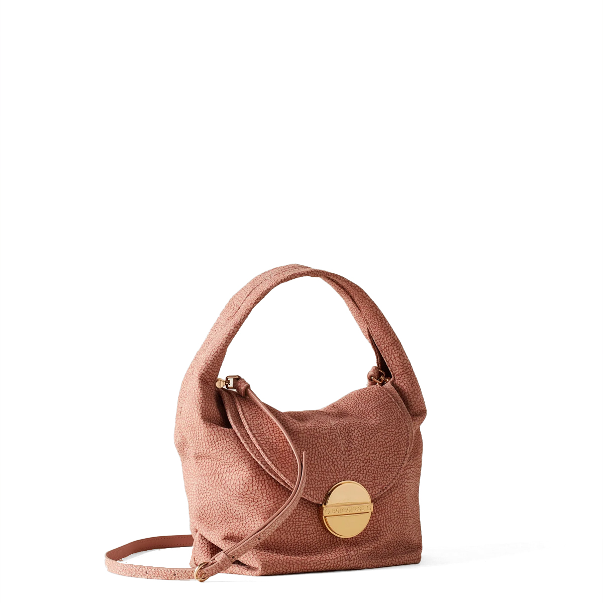 Borbonese Borsa a mano Tweet Small in camoscio Blush - 2