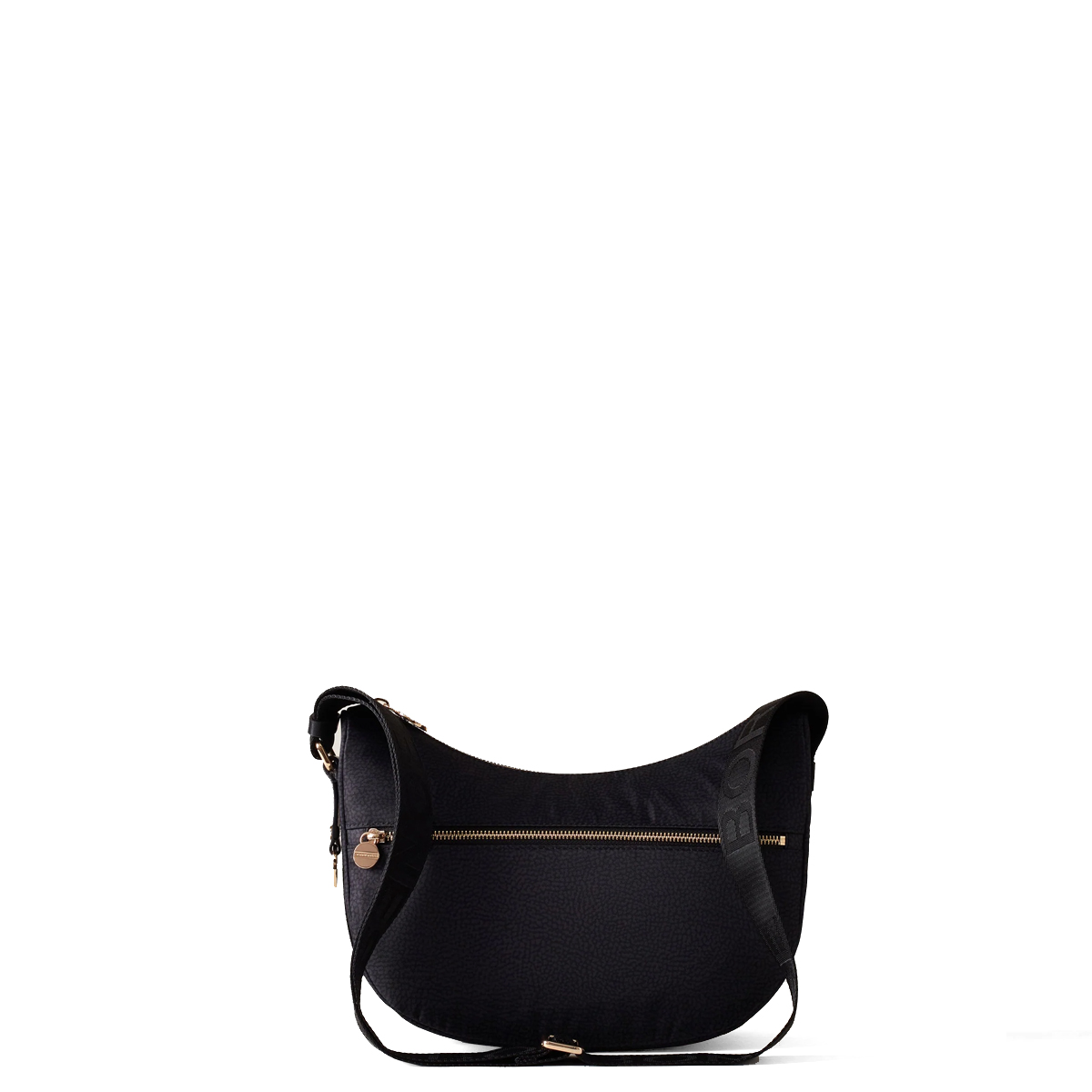 Borbonese Mini Borsa Luna Bag con taschino in Nylon Riciclato Dark Black - 1 Borbonese Mini Borsa Luna Bag con taschino in Nylon Riciclato Dark Black - 1