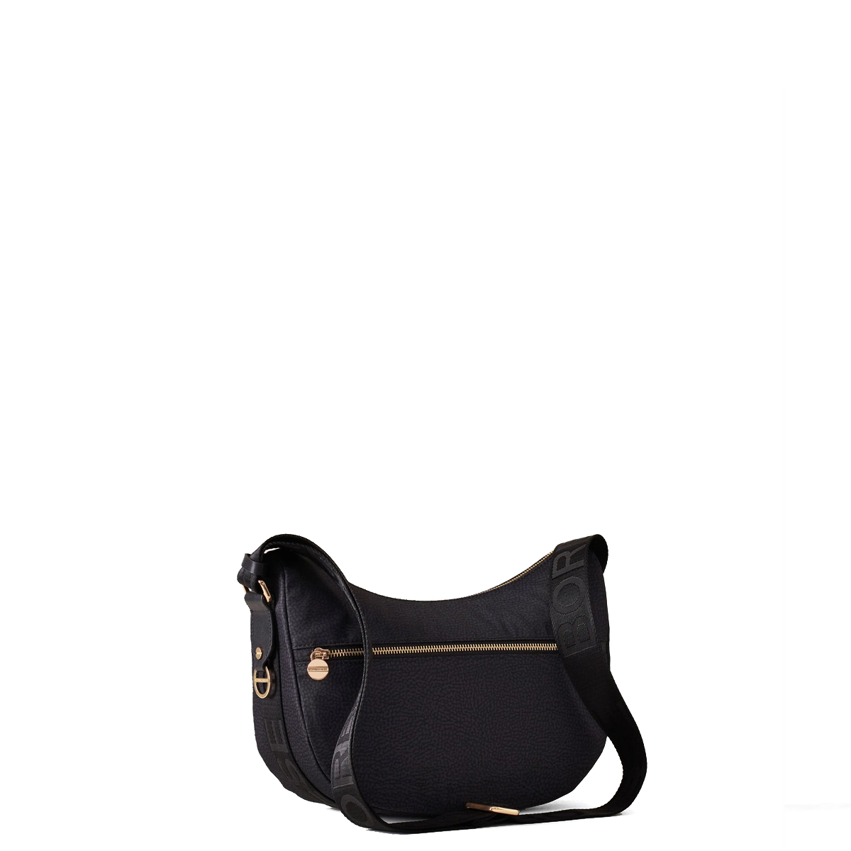 Borbonese Mini Borsa Luna Bag con taschino in Nylon Riciclato Dark Black - 2 Borbonese Mini Borsa Luna Bag con taschino in Nylon Riciclato Dark Black - 2