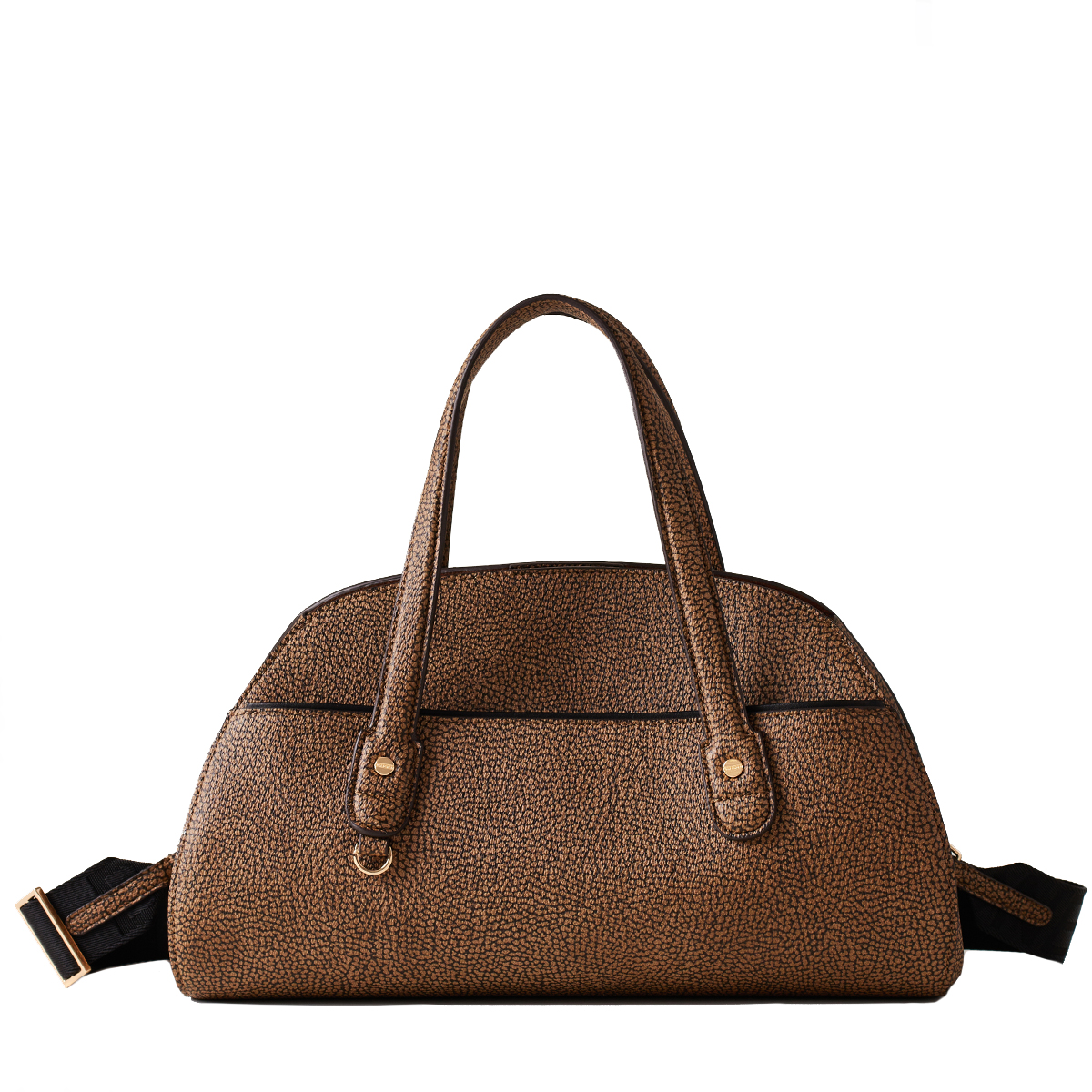 Borbonese Borsa a mano Bauletto Medium OP Naturale Nero - 1 Borbonese Borsa a mano Bauletto Medium OP Naturale Nero - 1