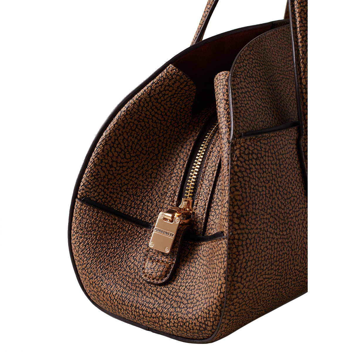 Borbonese Borsa a mano Bauletto Medium OP Naturale Nero - 4 Borbonese Borsa a mano Bauletto Medium OP Naturale Nero - 4
