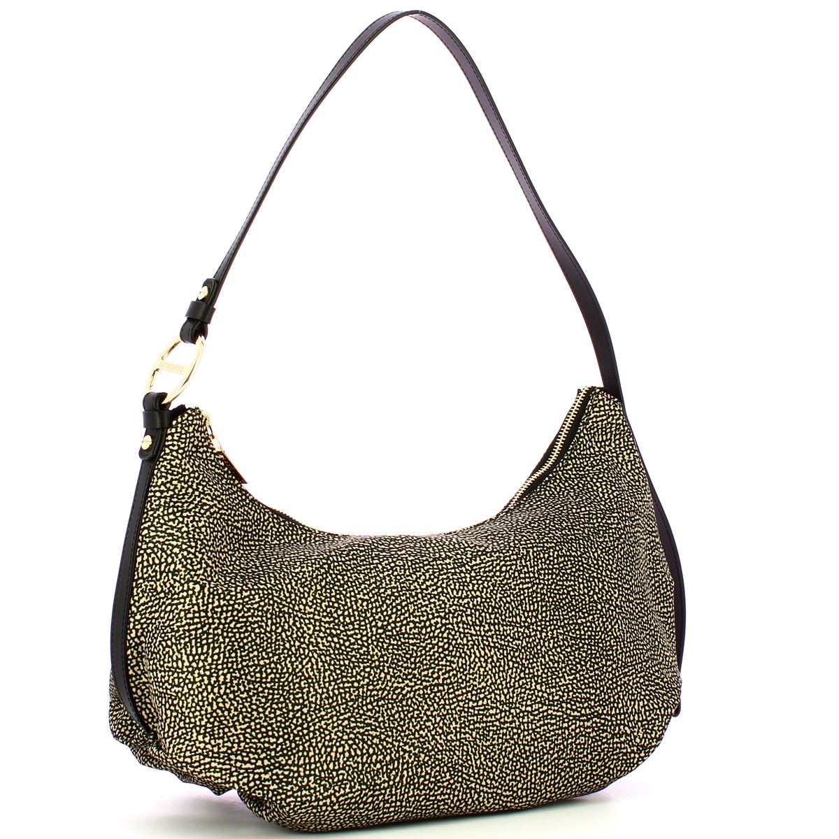 Borbonese Hobo Medium OP Naturale Nero - 2