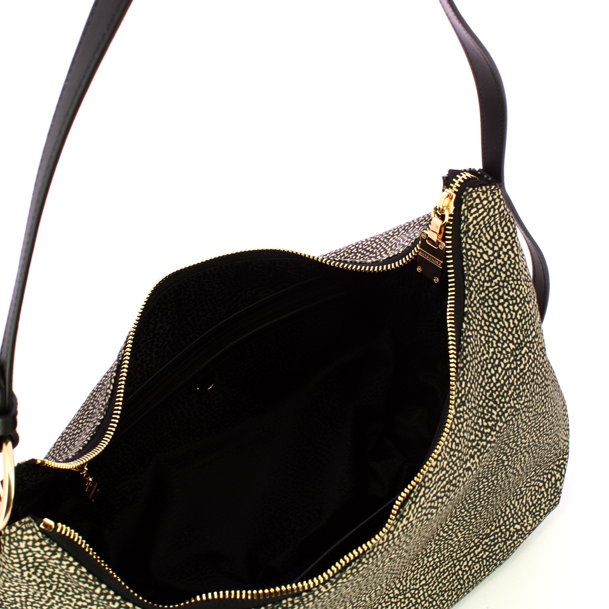 Borbonese Hobo Medium OP Naturale Nero - 4