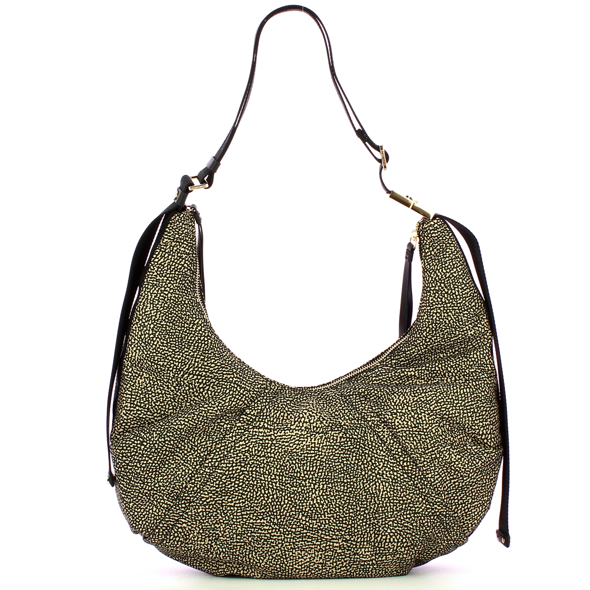 Borbonese Borsa Hobo Medium OP Naturale Nero - 3 Borbonese Borsa Hobo Medium OP Naturale Nero - 3