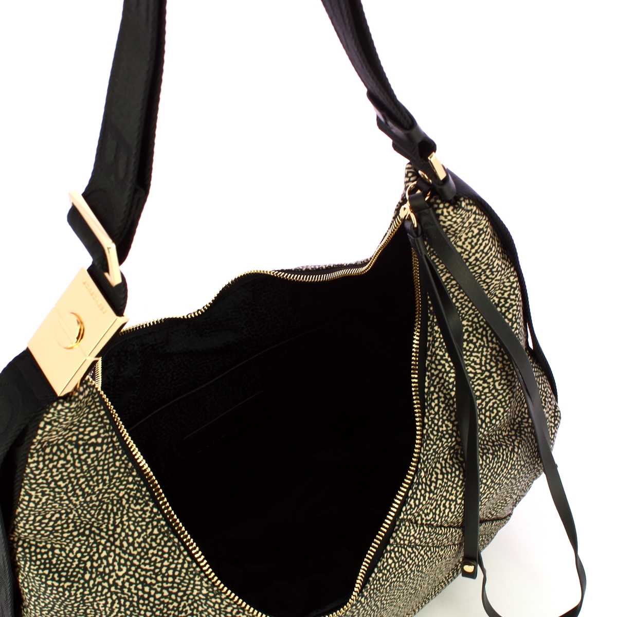 Borbonese Borsa Hobo Medium OP Naturale Nero - 4 Borbonese Borsa Hobo Medium OP Naturale Nero - 4