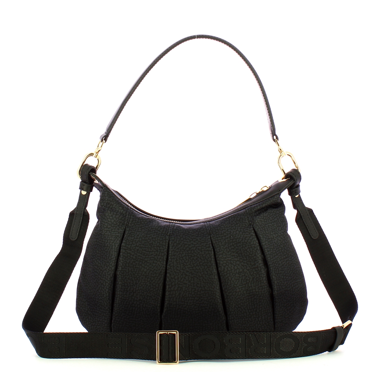 Borbonese Sottospalla Hobo Small Dark Black - 3 Borbonese Sottospalla Hobo Small Dark Black - 3