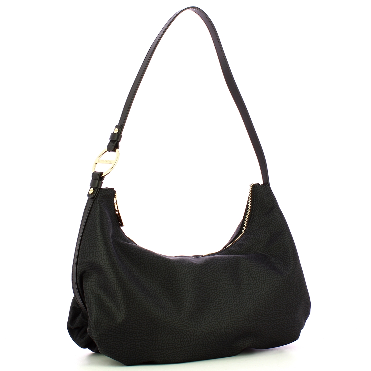 Borbonese Hobo Medium Dark Black - 2