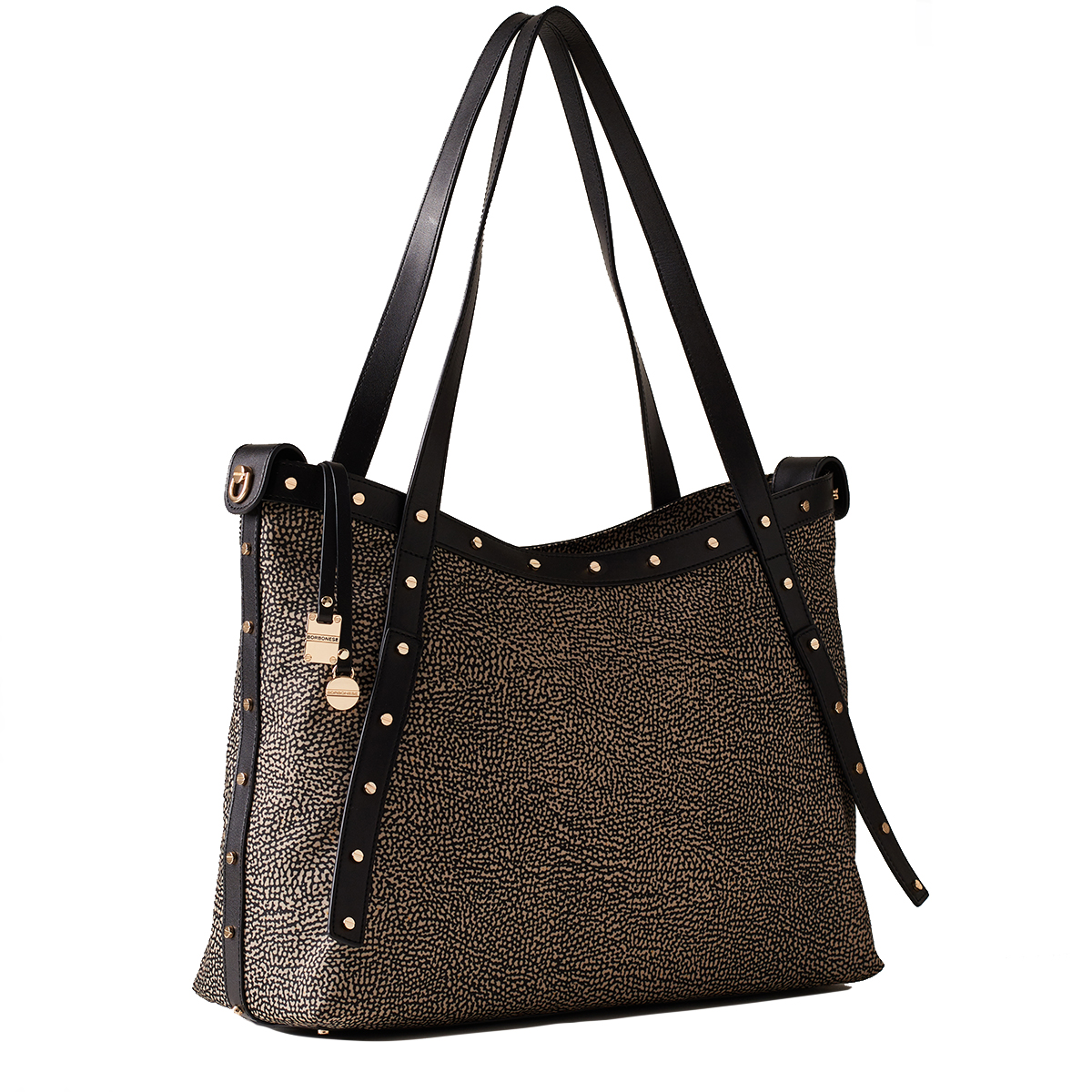 Borbonese Shopper Large OP Naturale Nero - 2