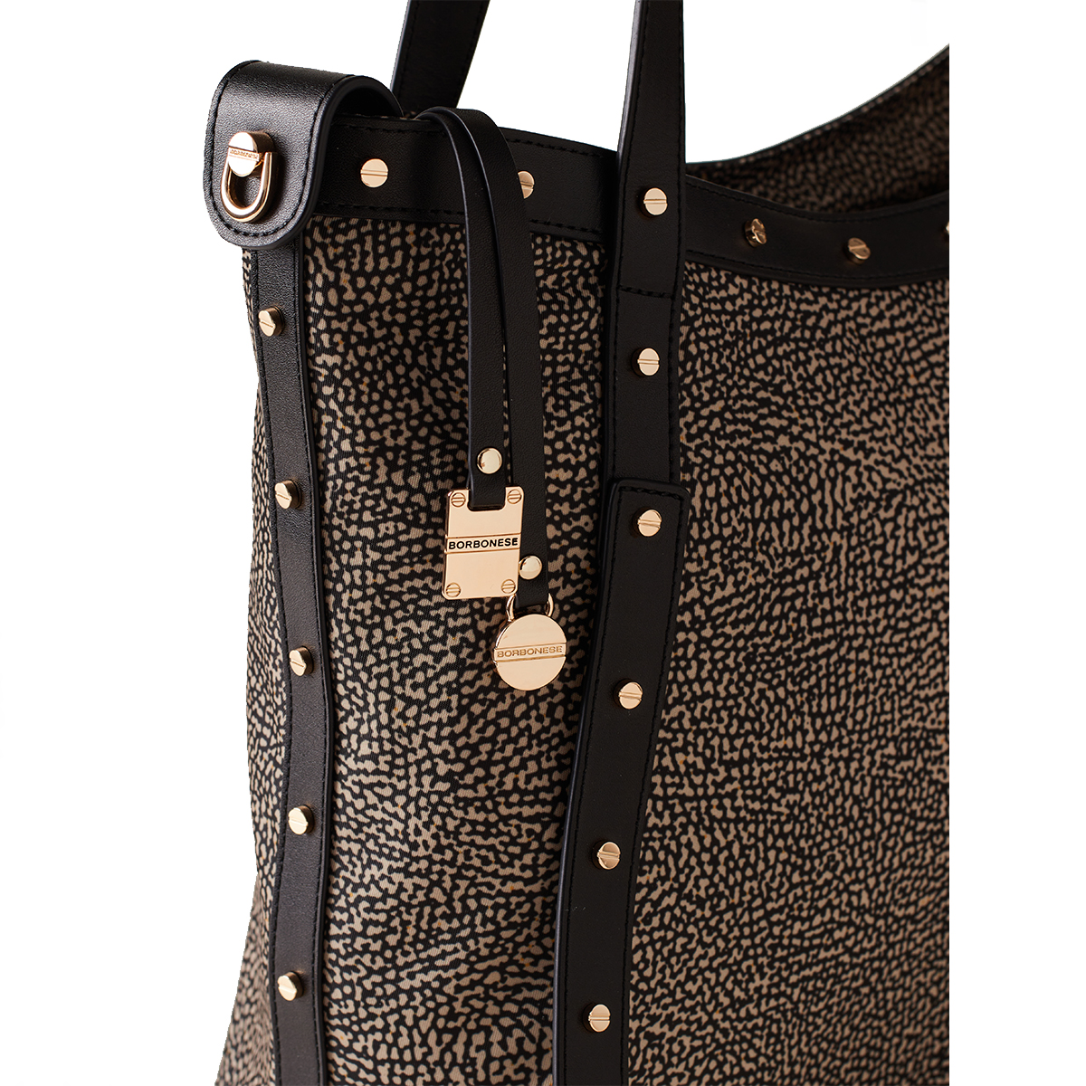 Borbonese Shopper Large OP Naturale Nero - 4