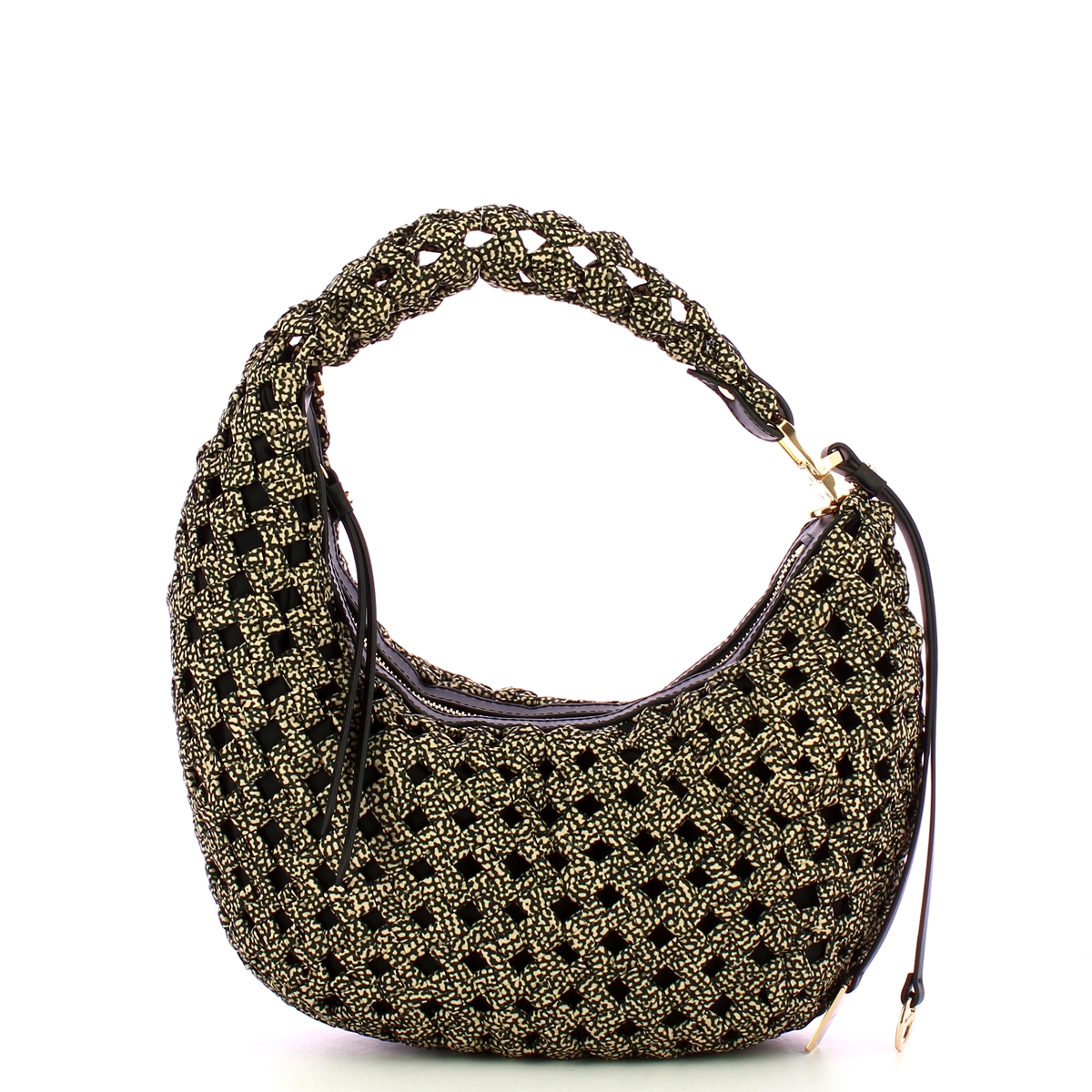 Borbonese Hobo La Nido Mini OP Naturale Nero - 1 Borbonese Hobo La Nido Mini OP Naturale Nero - 1
