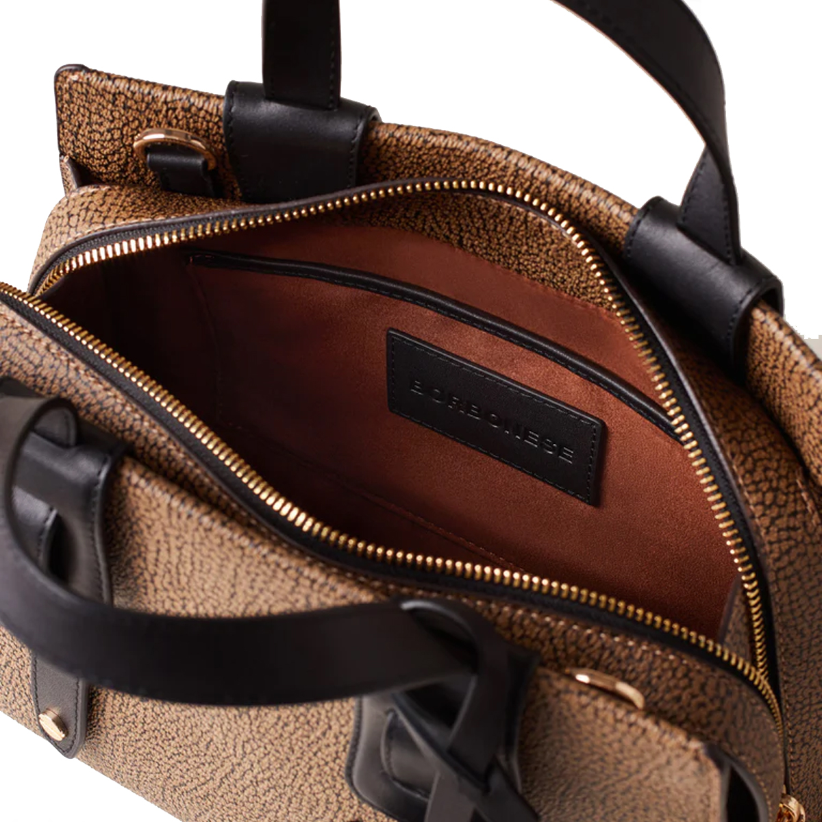 Borbonese Bauletto Déjeuner Bauletto Small OP Naturale Nero - 7