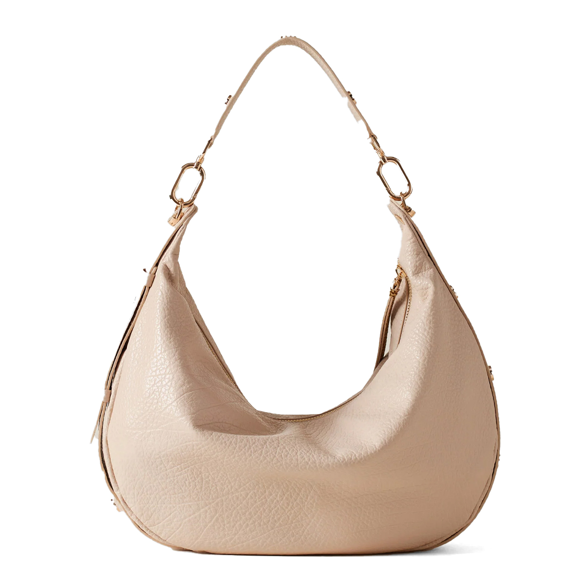 Borbonese Hobo Bag Oyster Medium in pelle Porridge - 3 Borbonese Hobo Bag Oyster Medium in pelle Porridge - 3