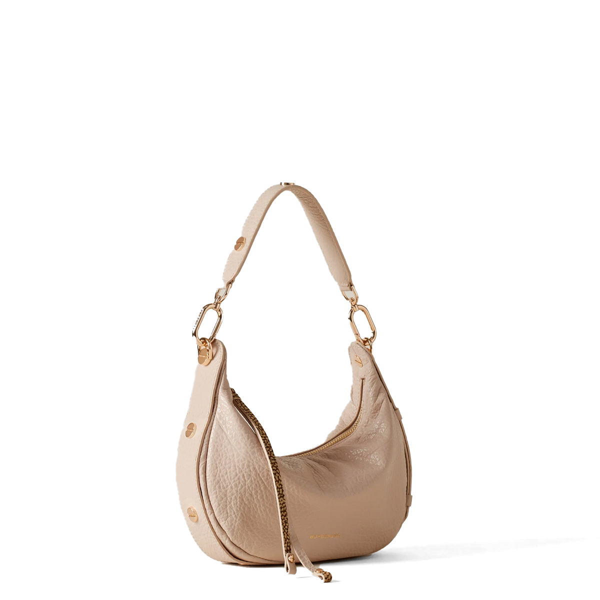 Borbonese Hobo Bag Oyster Petite in pelle Porridge - 2
