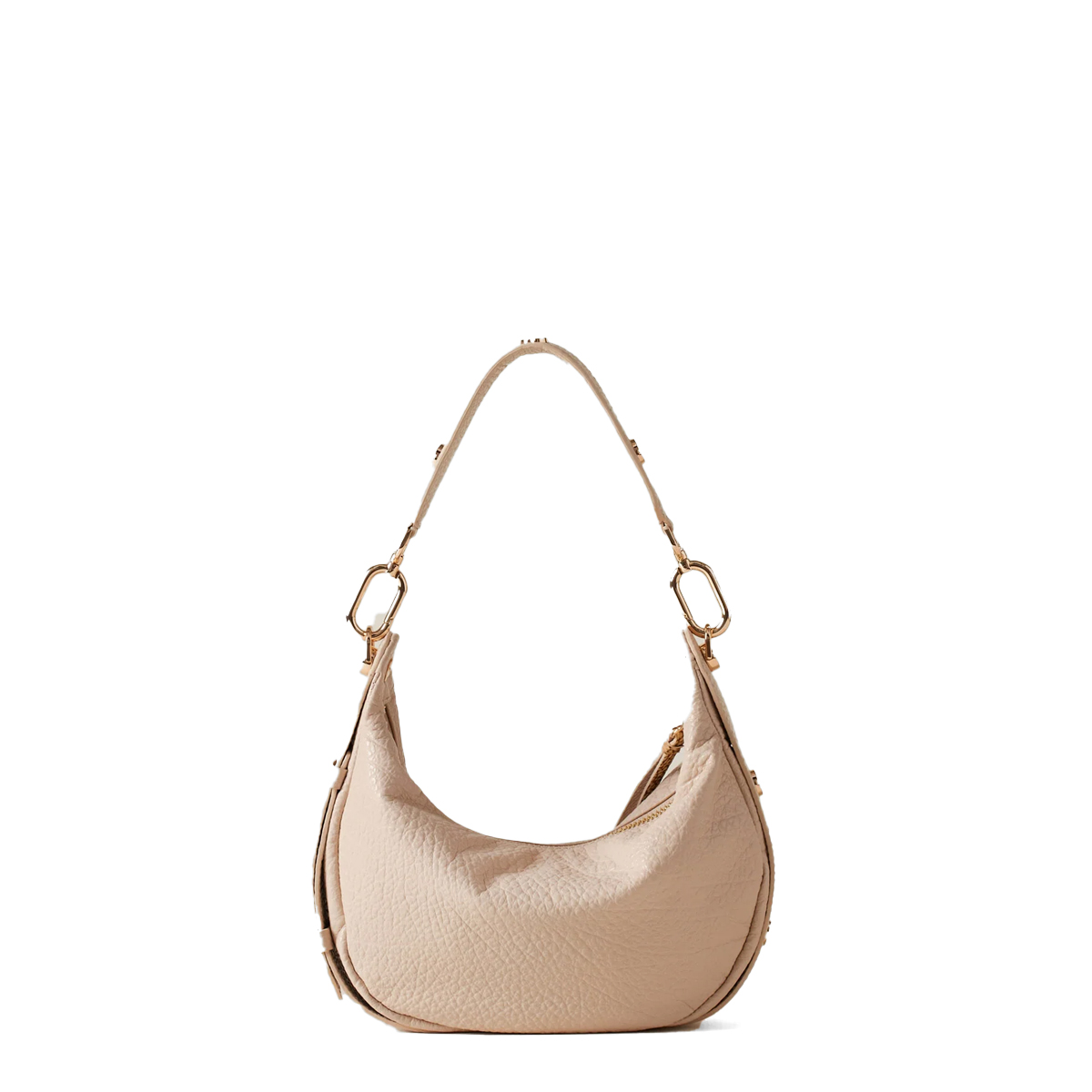 Borbonese Hobo Bag Oyster Petite in pelle Porridge - 3