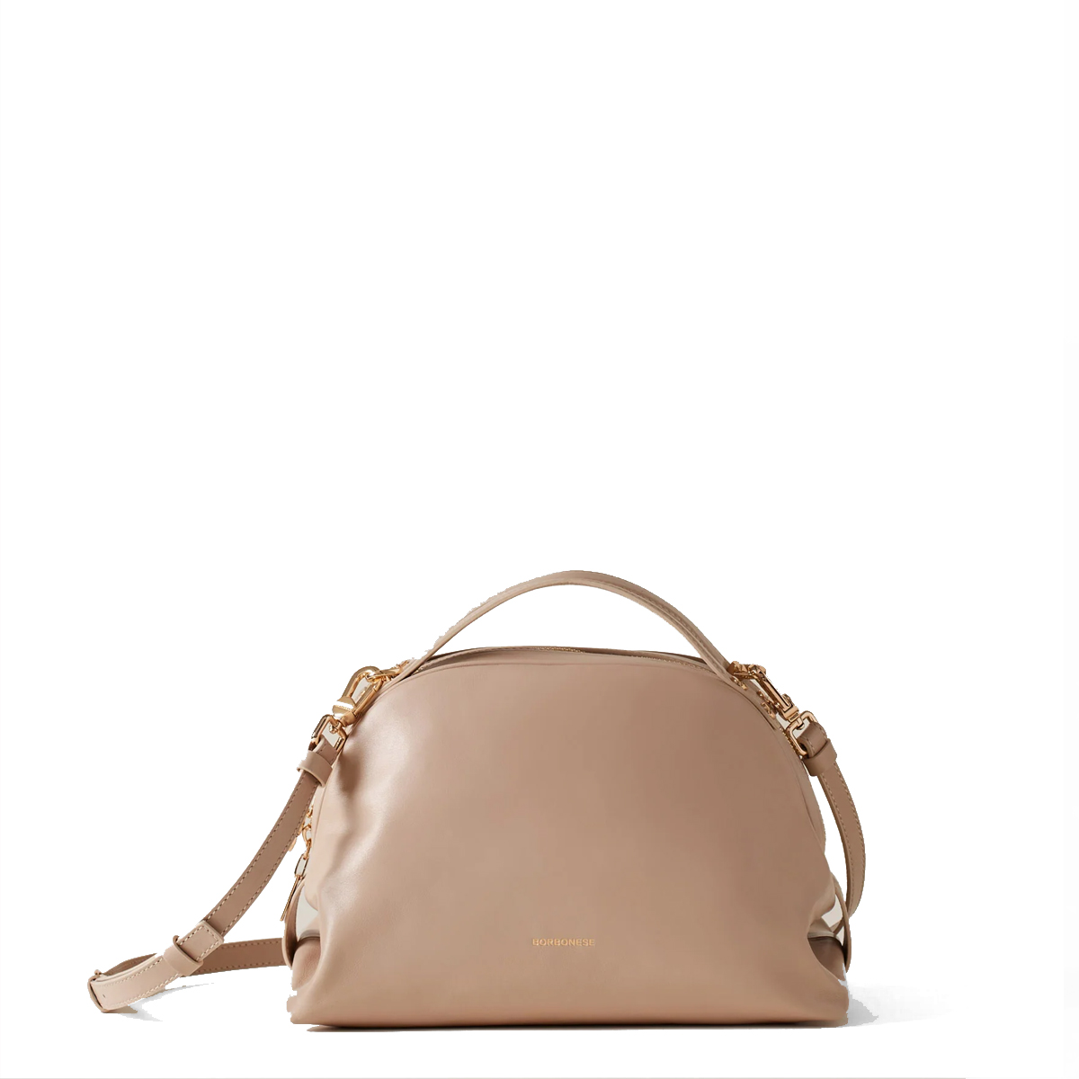 Borbonese Borsa a mano Sexy Bag Small in pelle Porridge - 1 Borbonese Borsa a mano Sexy Bag Small in pelle Porridge - 1