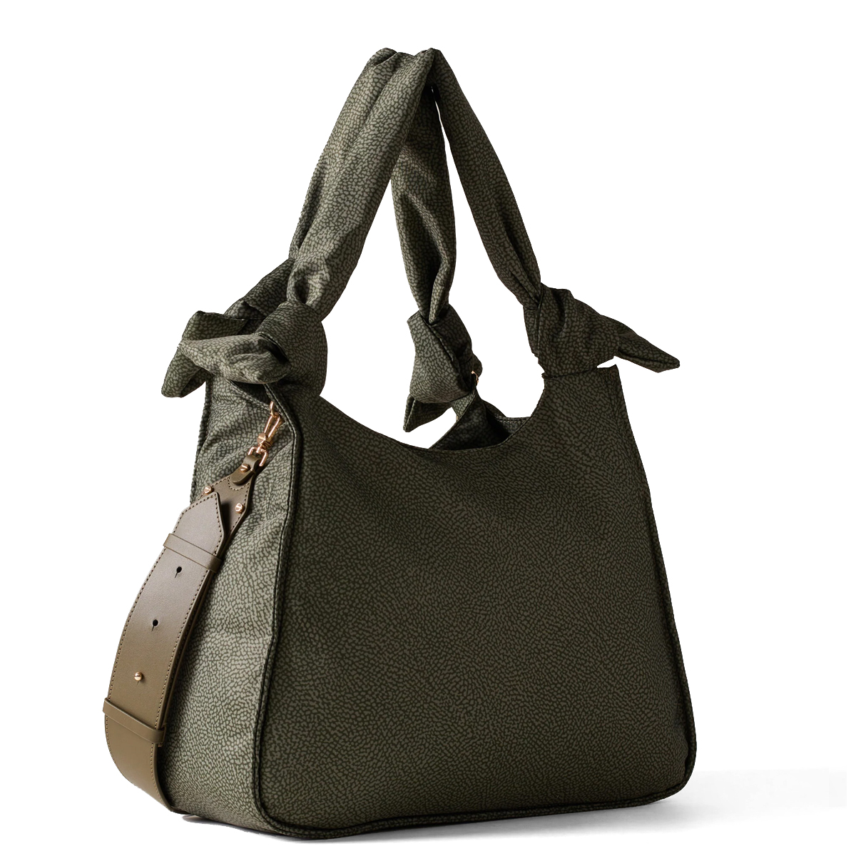 Borbonese Hobo Bag Lover Medium Verde Militare - 2