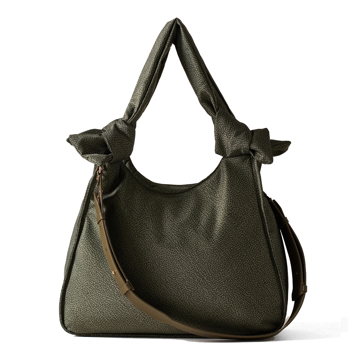 Borbonese Hobo Bag Lover Medium Verde Militare - 3