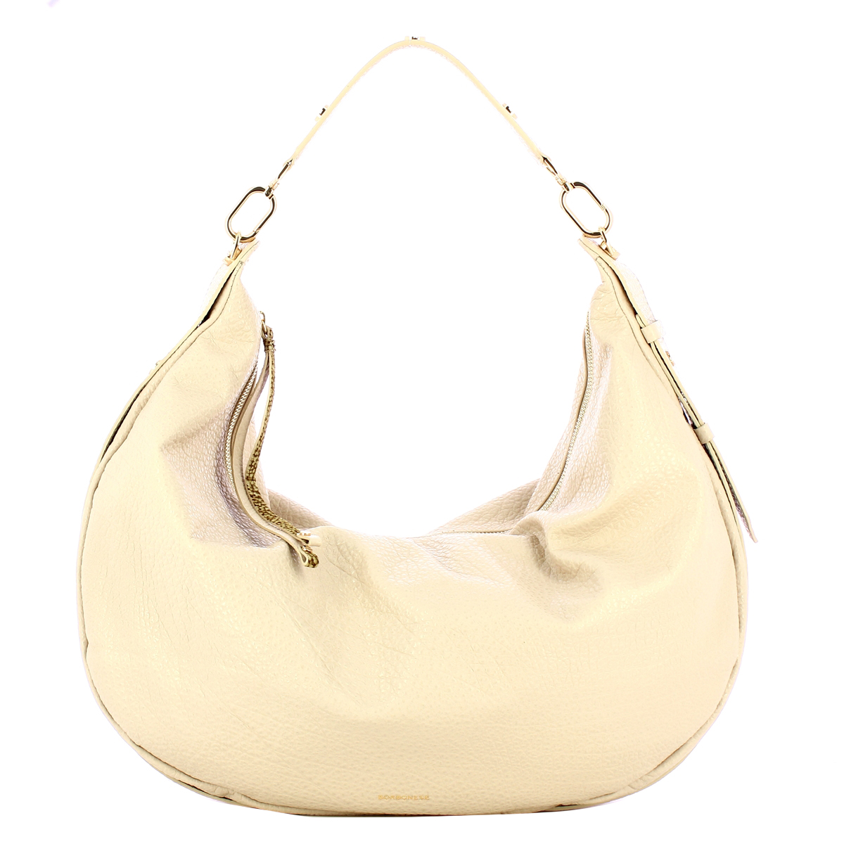 Borbonese Hobo Bag Oyster Large in pelle Porridge - 1 Borbonese Hobo Bag Oyster Large in pelle Porridge - 1