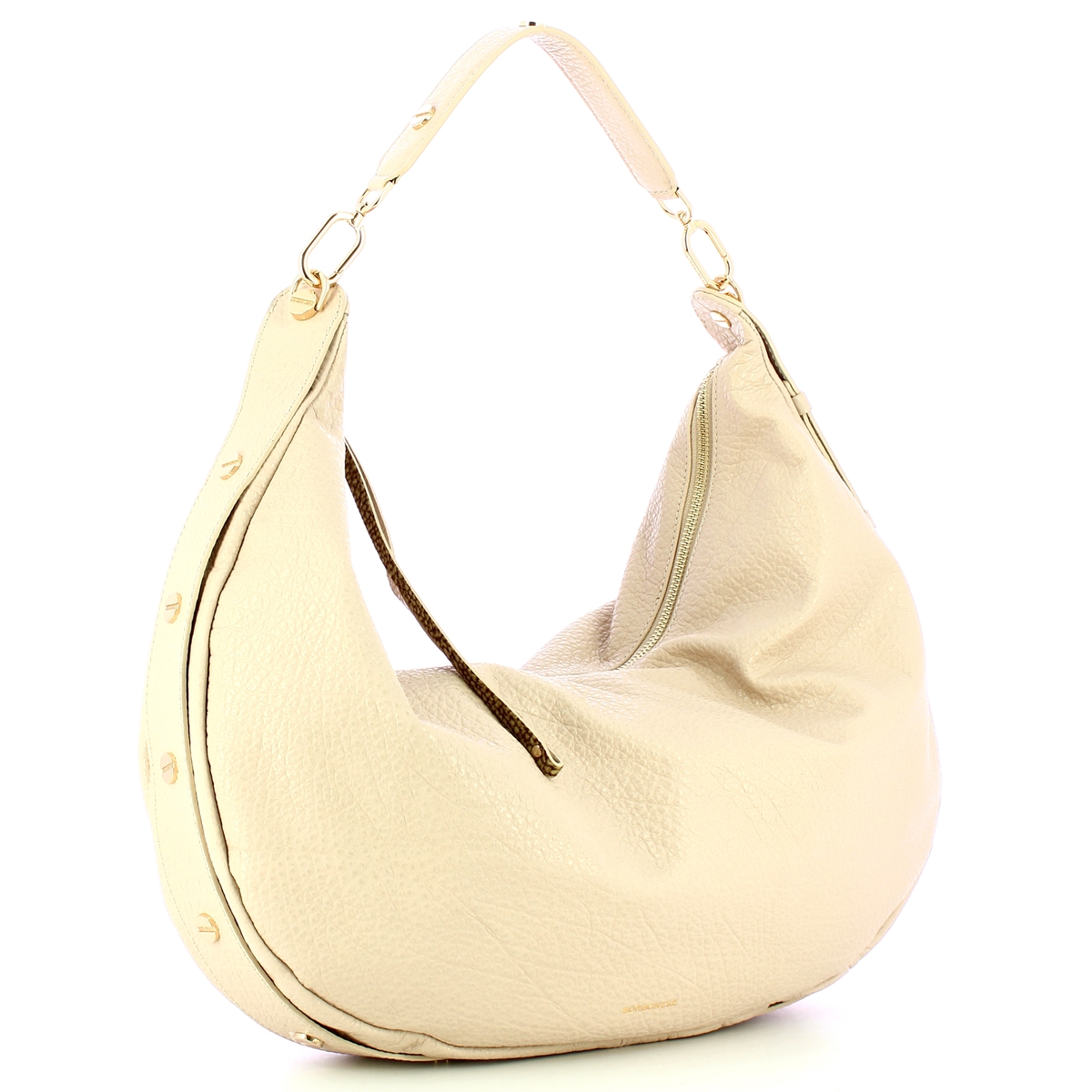 Borbonese Hobo Bag Oyster Large in pelle Porridge - 2 Borbonese Hobo Bag Oyster Large in pelle Porridge - 2