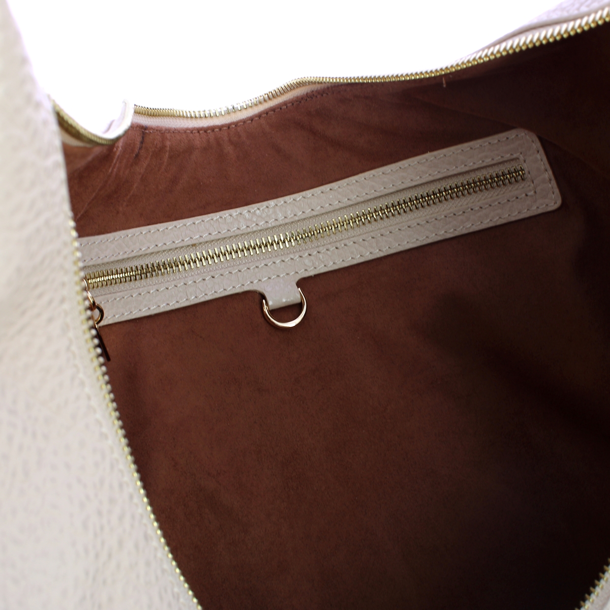 Borbonese Hobo Bag Oyster Large in pelle Porridge - 4 Borbonese Hobo Bag Oyster Large in pelle Porridge - 4