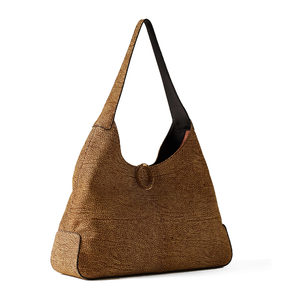 Borbonese Hobo Bag Large in camoscio OP Naturale - 2