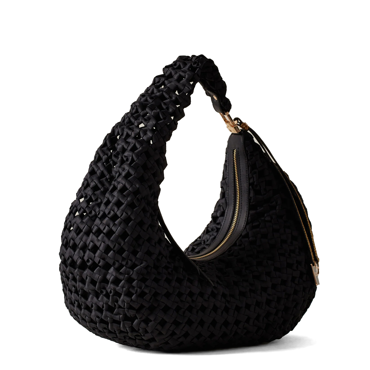 Borbonese Hobo Bag La Nido Medium Nero OP Naturale - 2