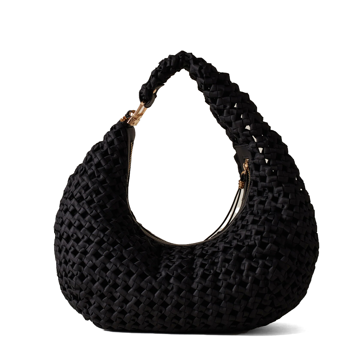 Borbonese Hobo Bag La Nido Medium Nero OP Naturale - 3