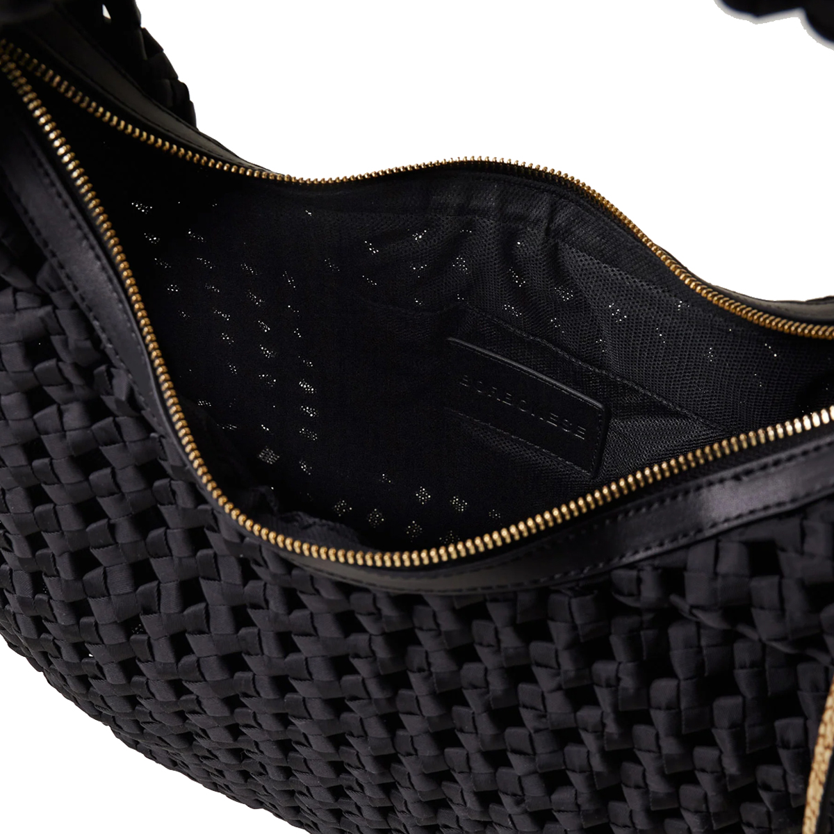 Borbonese Hobo Bag La Nido Medium Nero OP Naturale - 5