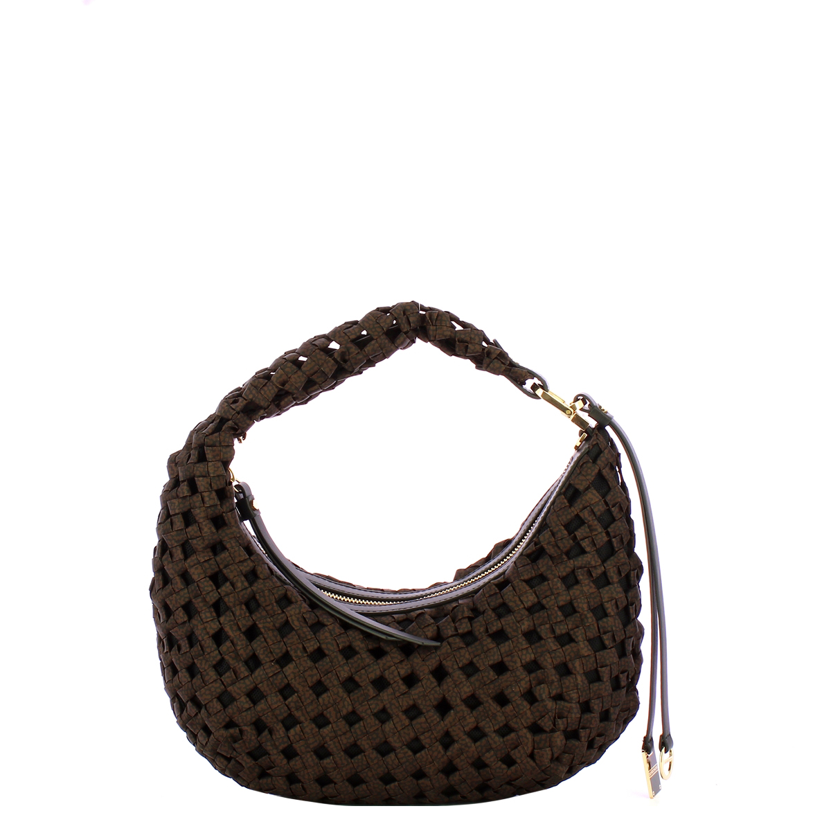 Borbonese Mini Hobo Bag La Nido Testa Moro Nero - 1 Borbonese Mini Hobo Bag La Nido Testa Moro Nero - 1