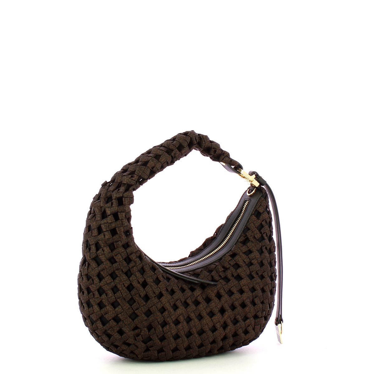 Borbonese Mini Hobo Bag La Nido Testa Moro Nero - 2 Borbonese Mini Hobo Bag La Nido Testa Moro Nero - 2