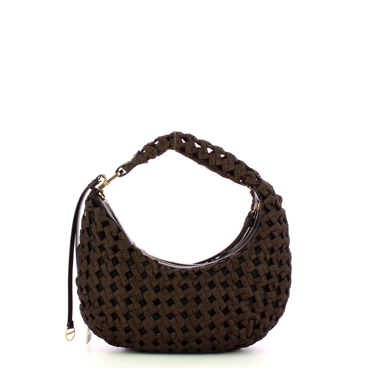Borbonese Mini Hobo Bag La Nido Testa Moro Nero - 3 Borbonese Mini Hobo Bag La Nido Testa Moro Nero - 3