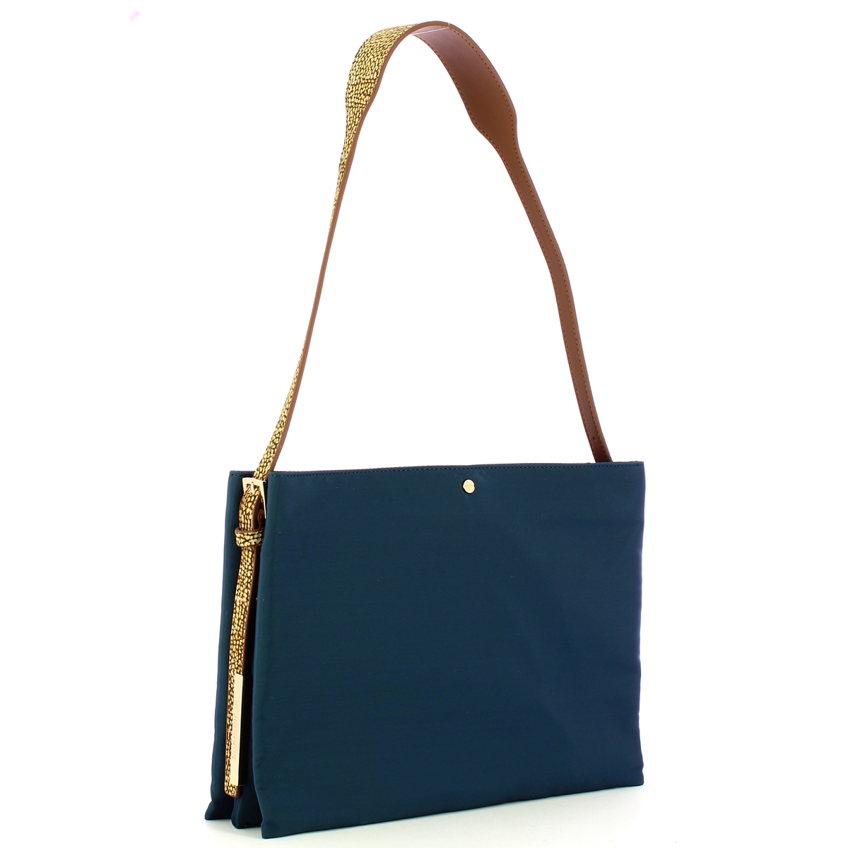 Borbonese Borsa a spalla Hobo S Blu Prussia OP Naturale - 2