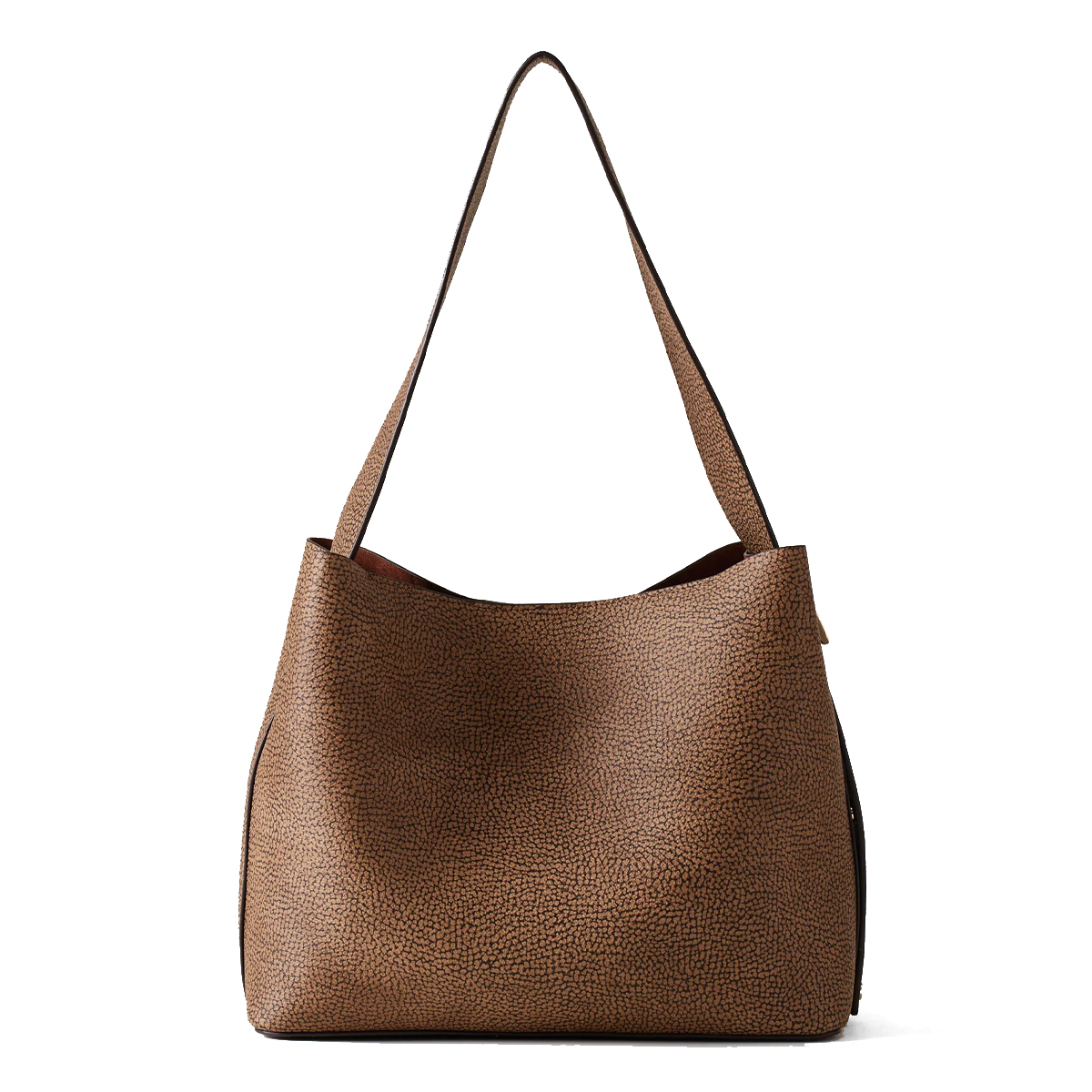 Borbonese Secchiello Nueve Small in tela rivestita OP Naturale Nero - 3