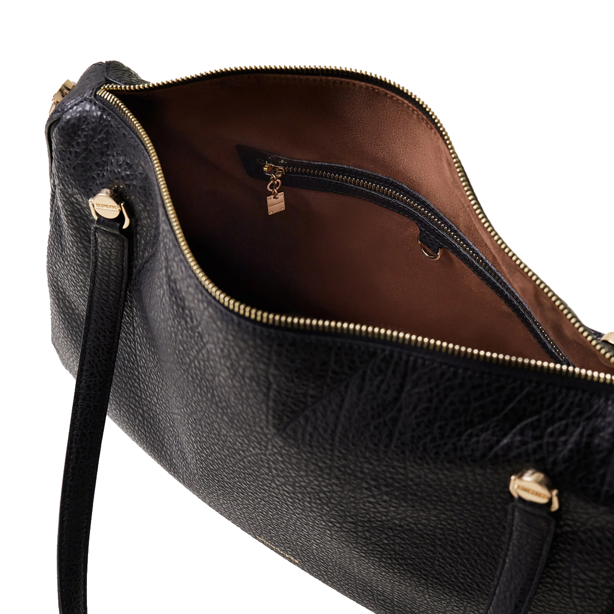Borbonese Borsa a spalla Oyster Large in pelle Nero - 4
