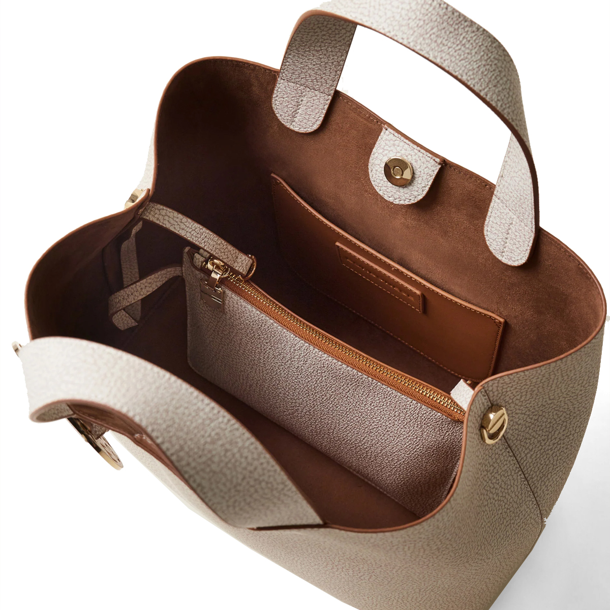 Borbonese Borsa a mano 011 Medium Sabbia - 5 Borbonese Borsa a mano 011 Medium Sabbia - 5