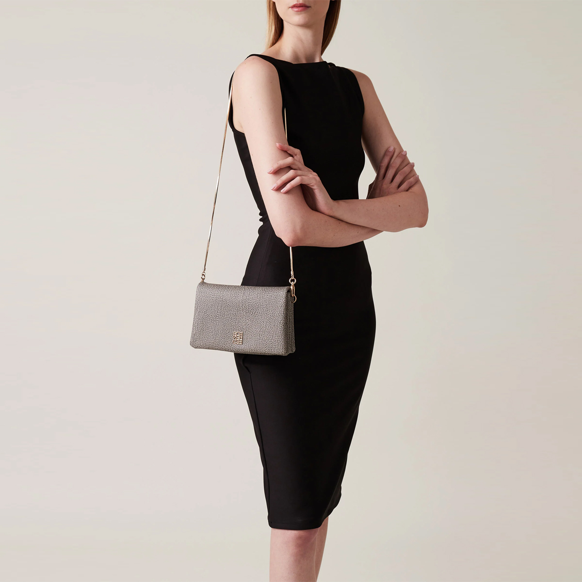 Borbonese Tracollina Mini Bag Clay Grey - 5