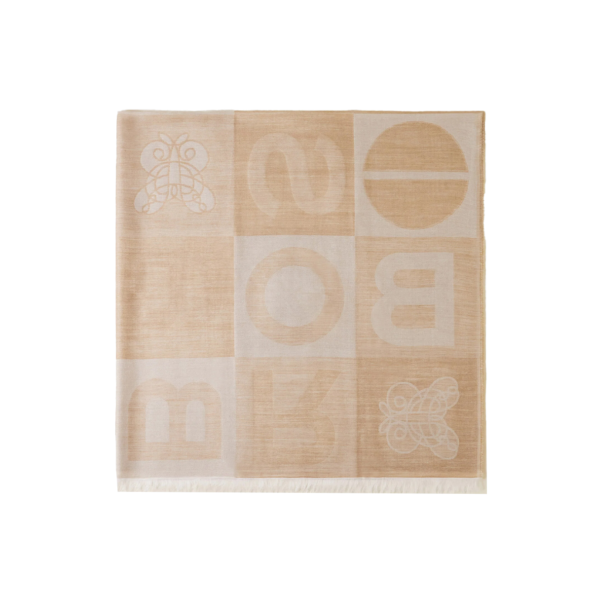 Borbonese Maxi Sciarpa Color Block 140x150 Porridge - 2