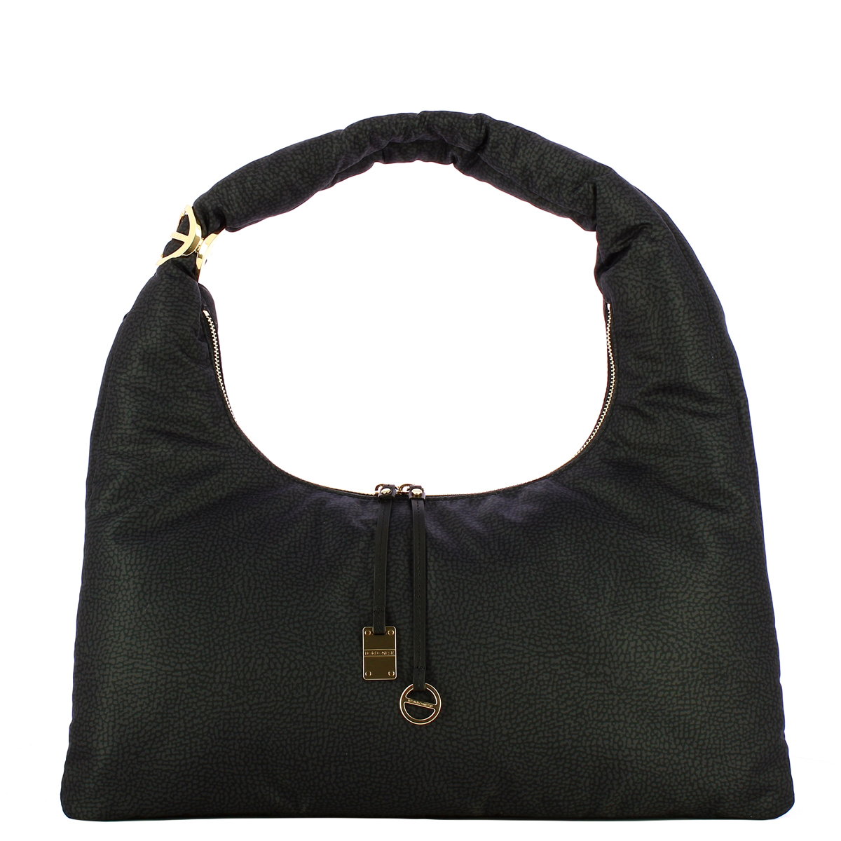 Borbonese Hobo Bag Twinnie Large Dark Black - 1 Borbonese Hobo Bag Twinnie Large Dark Black - 1