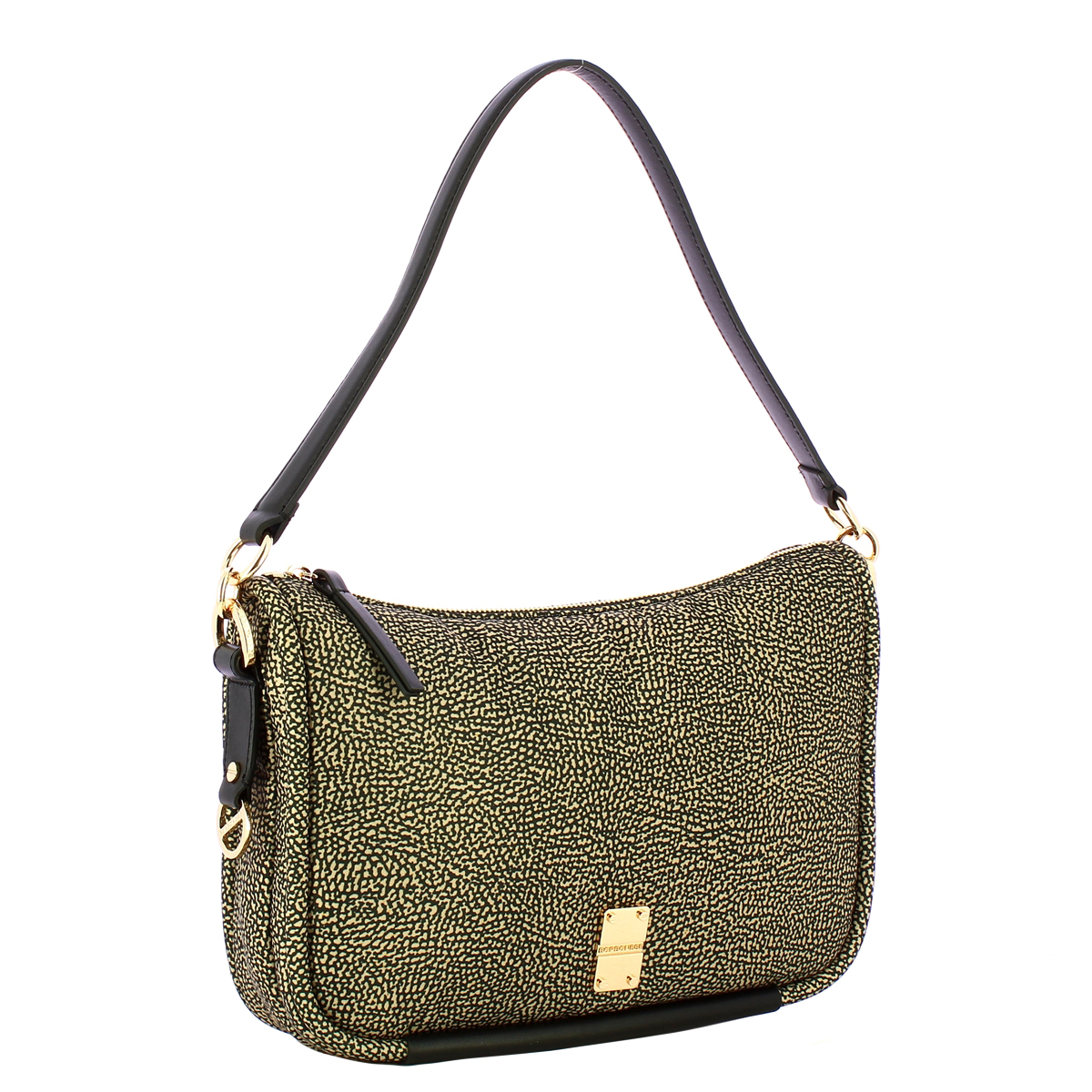 Borbonese Borsa a spalla Cahier Medium OP Naturale Nero - 2 Borbonese Borsa a spalla Cahier Medium OP Naturale Nero - 2
