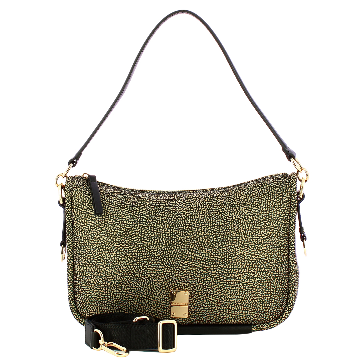 Borbonese Borsa a spalla Cahier Medium OP Naturale Nero - 4 Borbonese Borsa a spalla Cahier Medium OP Naturale Nero - 4