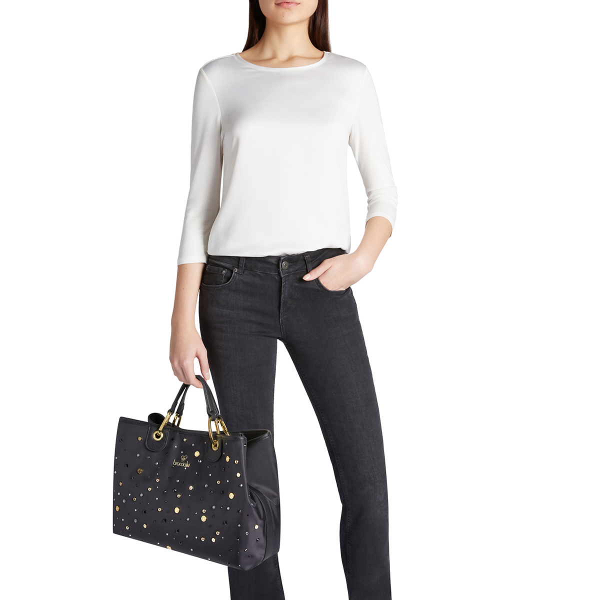Braccialini Borsa a mano Beth Strass Bianco - 2