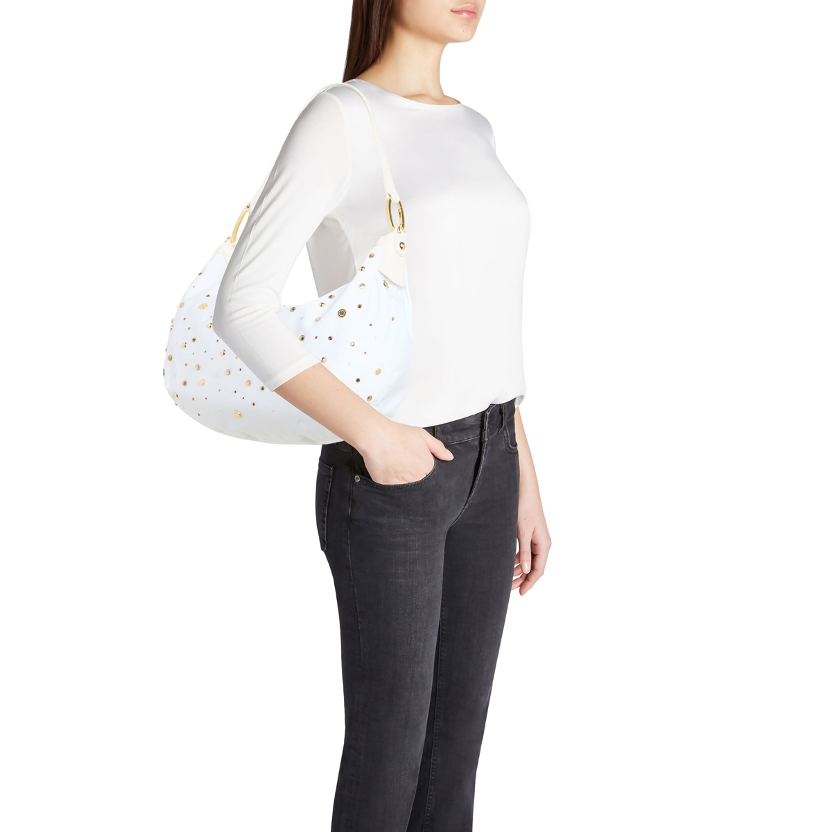 Braccialini Sottospalla Beth Strass Bianco - 5