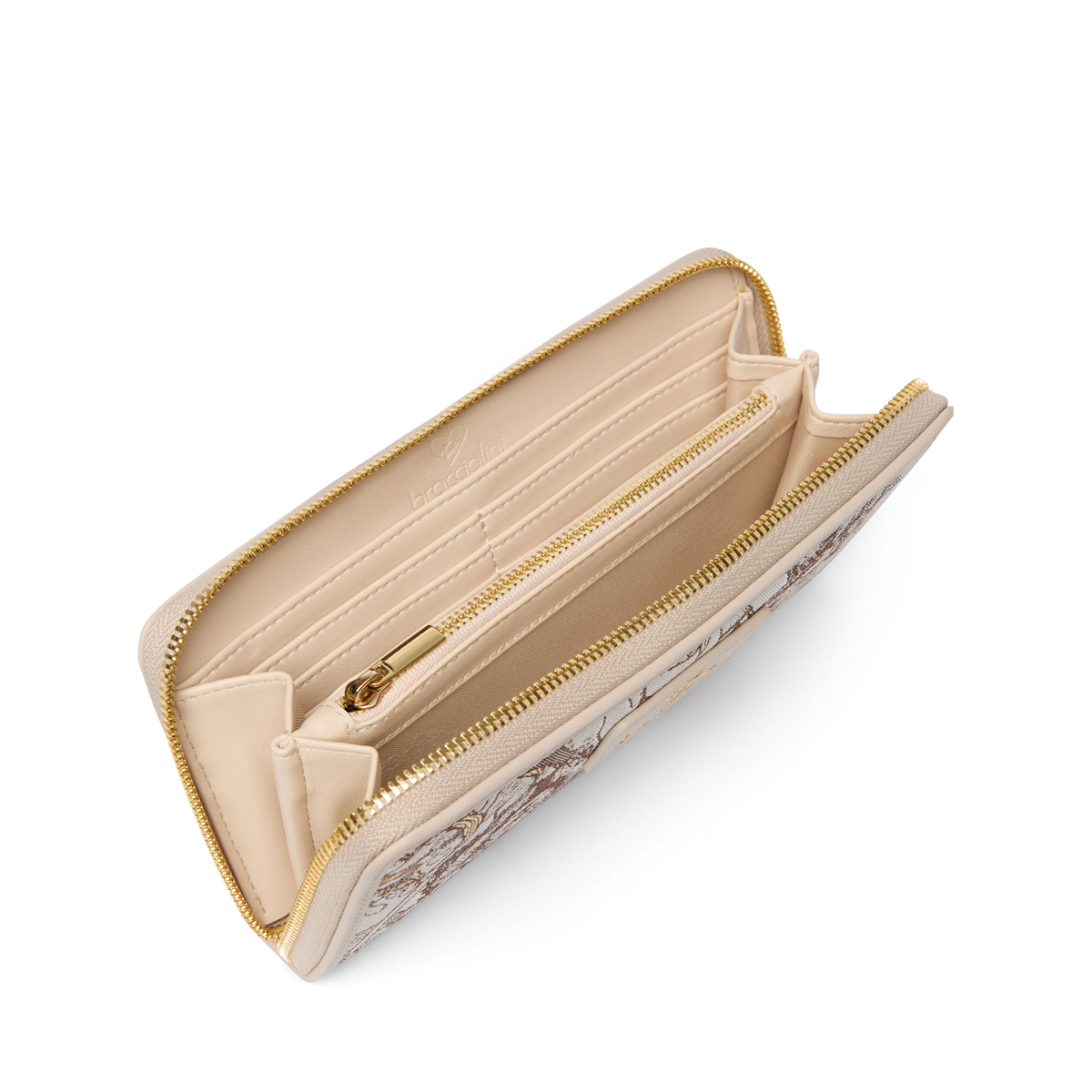 Braccialini Portafoglio Jacquard Zip Around Beige - 3