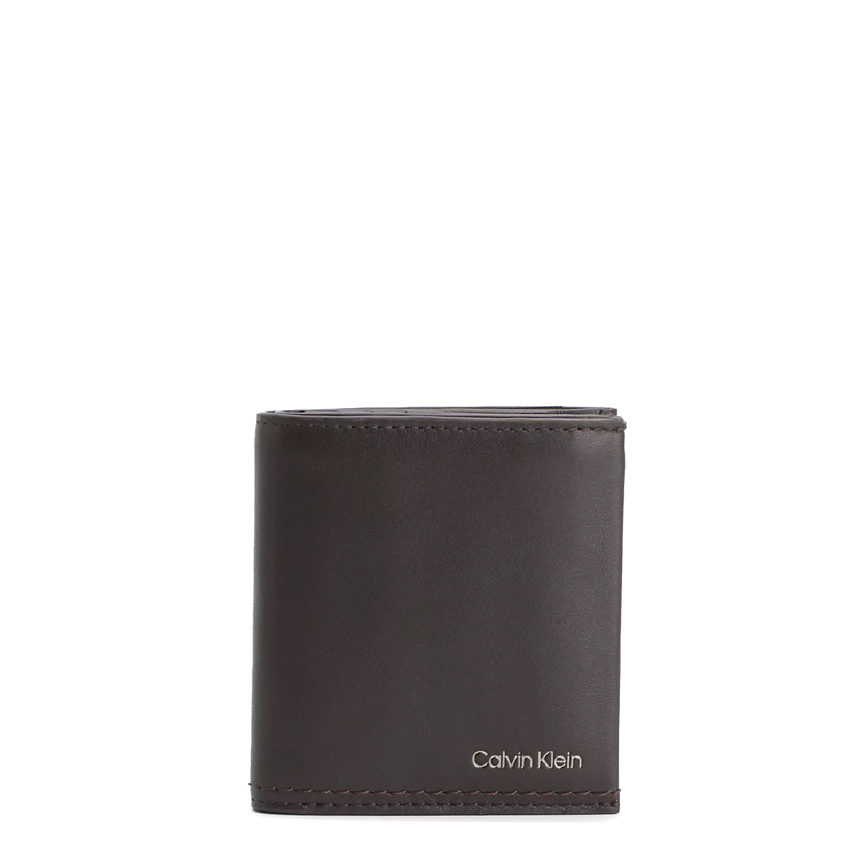 Calvin Klein Portafoglio RFID Duo Stitch a tre ante in pelle Dark Brown - 1 Calvin Klein Portafoglio RFID Duo Stitch a tre ante in pelle Dark Brown - 1