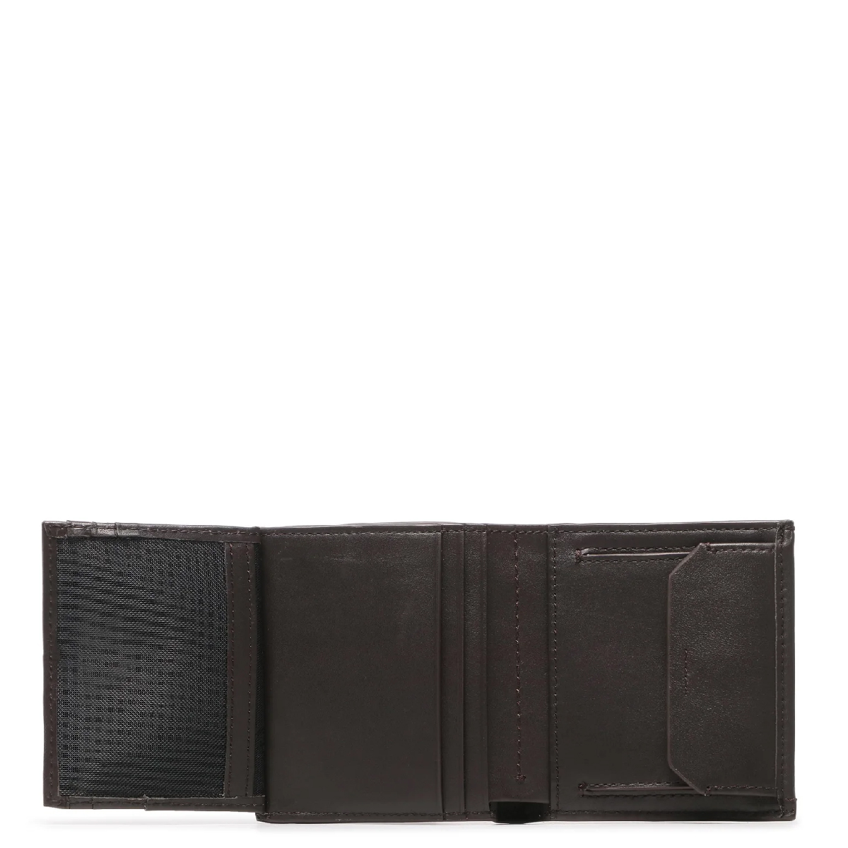 Calvin Klein Portafoglio RFID Duo Stitch a tre ante in pelle Dark Brown - 3 Calvin Klein Portafoglio RFID Duo Stitch a tre ante in pelle Dark Brown - 3